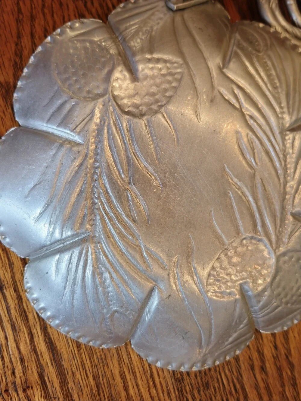 VINTAGE 1960 ALUMINUM CANDY DISHES (2l Embossed Pine Cones And Branches